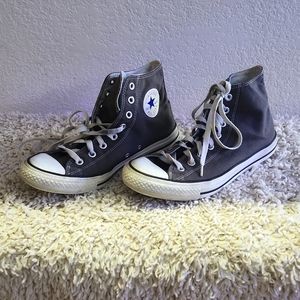 Dark gray Converse hi tops, men's 9, women's 11